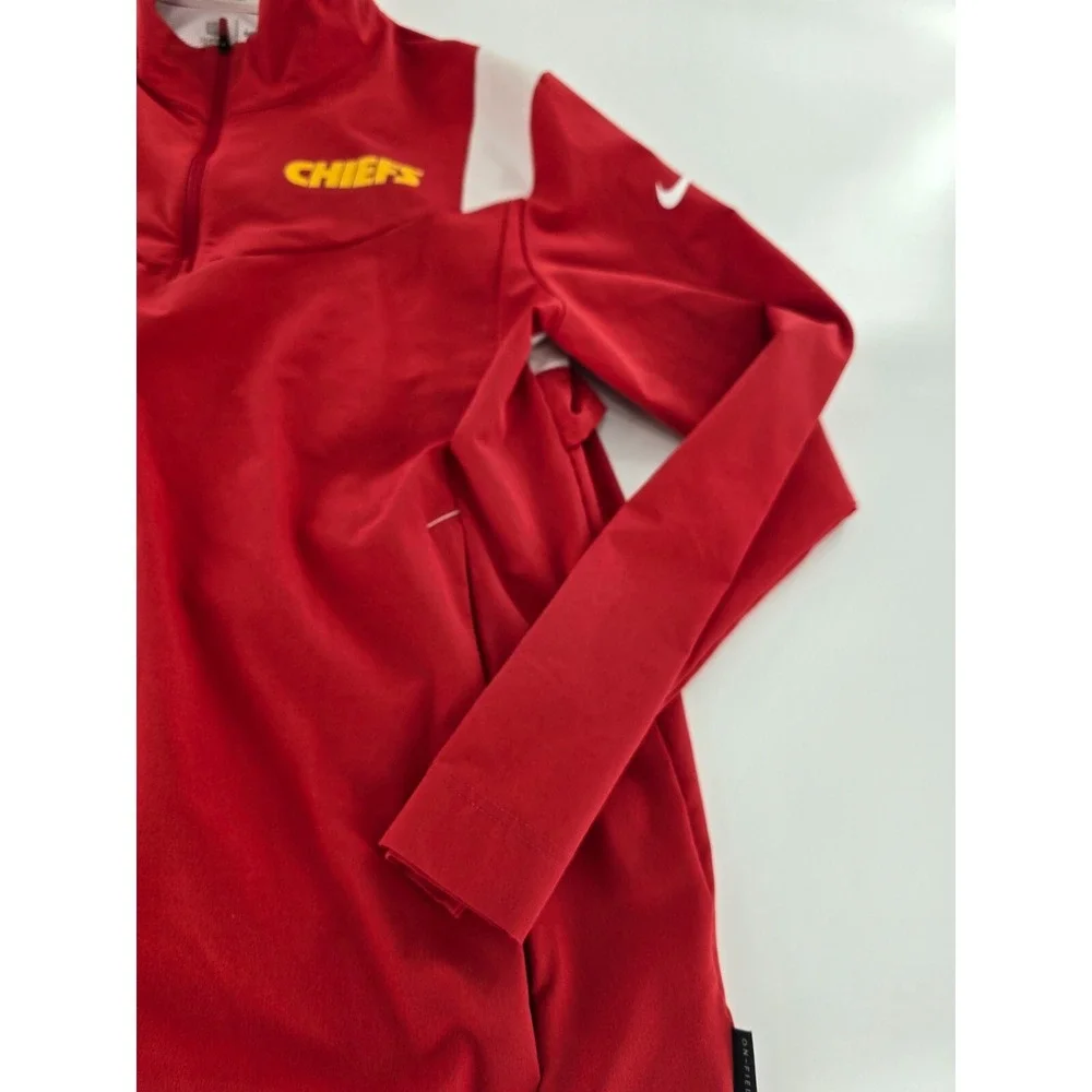 Nike NFL On Field Jacket‎ Men's M Red Kansas City Chiefs Quarter Zip Rain